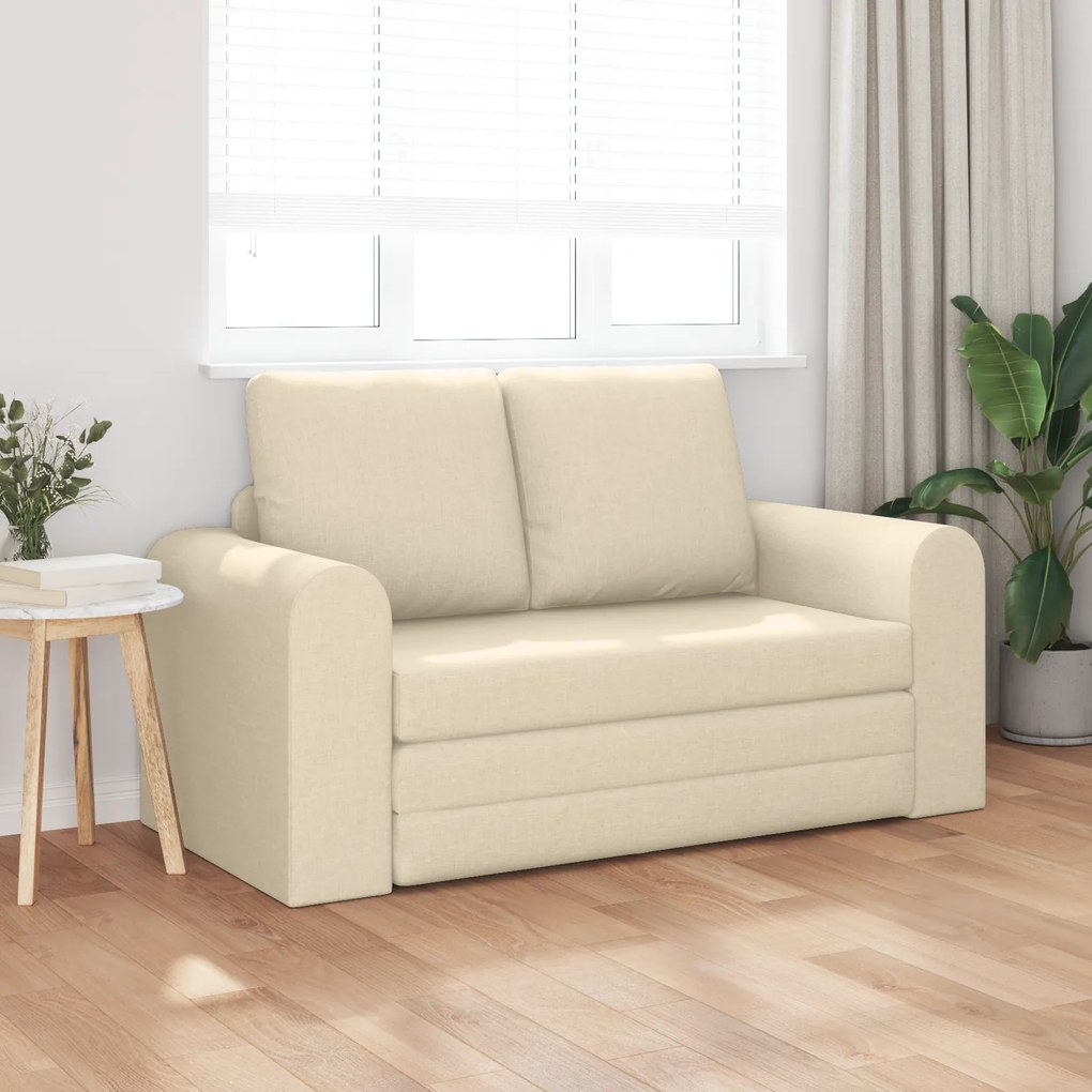 vidaXL Καναπές Κρεβάτι 2 σε 1 Κρεμ 148x71x83 εκ Υφασμάτινος