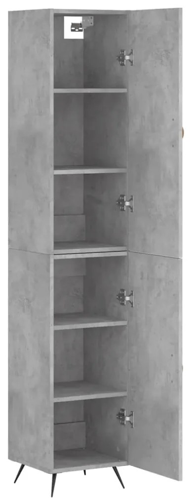 vidaXL Ντουλάπι Γκρι Σκυροδέματος 34,5x34x180 εκ. Επεξεργασμένο Ξύλο