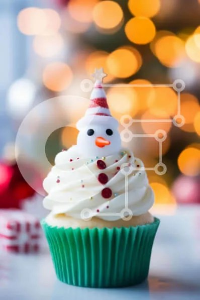 Intra Συλλεκτικό Ξύλινο Παζλ Plywood  4mm - Χιονάνθρωπος Cupcake με πολύχρωμα γιορτινά στολίδια Σε Ξύλινο Κουτί - Διαστάσεις: 10x10 cm – 25 κομμάτια