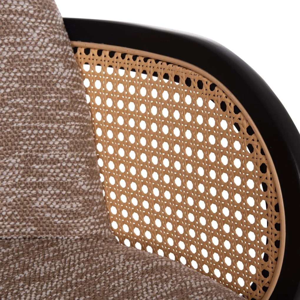 Καρέκλα Τραπεζαρίας BECKER Καφέ Ύφασμα & PLYWOOD σε Μαύρο 54x62x79Υεκ. 2αδα 54x62x79 εκ.
