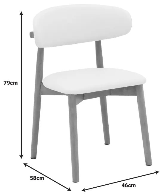 Καρέκλα Ubene pakoworld rubberwood και pu σε καρυδί και μπεζ απόχρωση 46x58x79εκ (1 τεμάχια)
