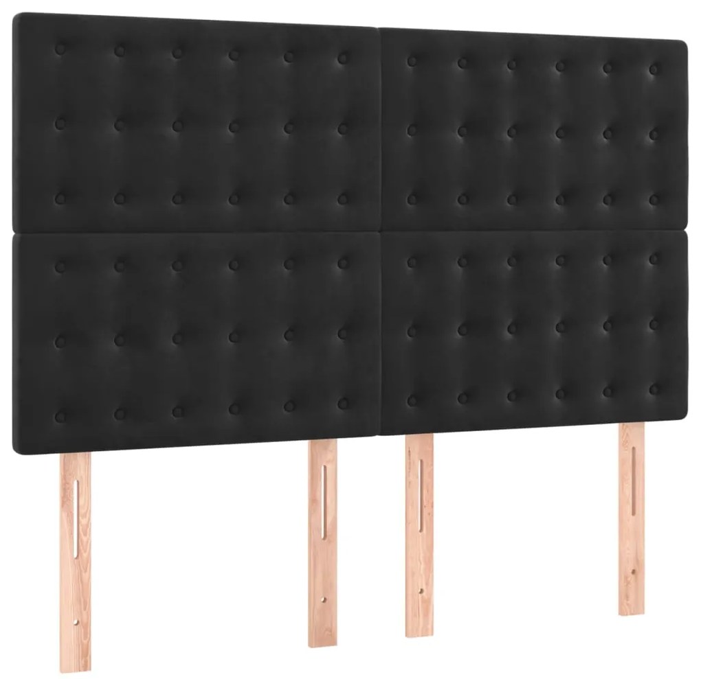vidaXL Κεφαλάρια Κρεβατιού 4 τεμ. Μαύρα 72x5x78/88 εκ. Βελούδινα