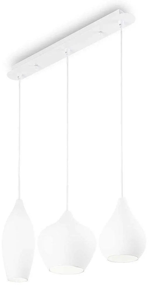 Φωτιστικό Οροφής-Ράγα Soft 111858 60x40/113x20cm 3xE14 40W White Ideal Lux