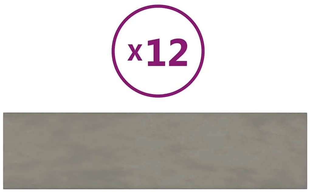 vidaXL Πάνελ Τοίχου 12 τεμ. Ανοιχτό Γκρί 60x15 εκ. 1,08 μ² Βελούδο
