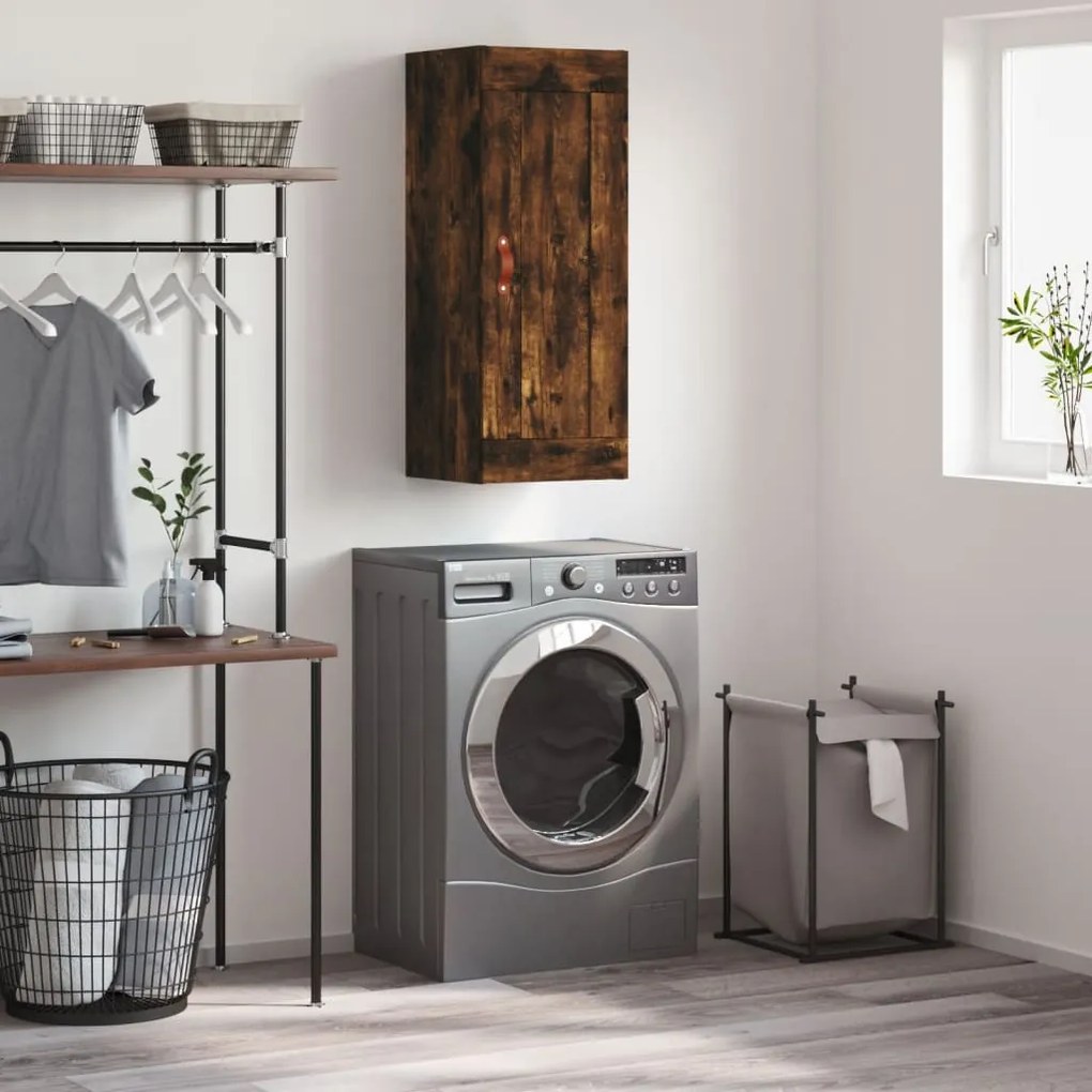 Ντουλάπι Τοίχου Καπνιστή Δρυς 34,5 x 34 x 90 εκ. Επεξεργ. Ξύλο