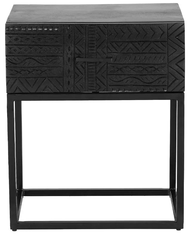 AZTEC ΚΟΜΟΔΙΝΟ 1ΣΥΡΤΑΡΙ ΜΑΥΡΟ 50x35xH60cm - 09-2094