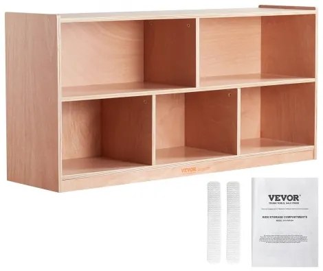 VEVOR Storage Shelf Tray Cabinet 5-Section Cubby Storage 2-Shelf for Home School