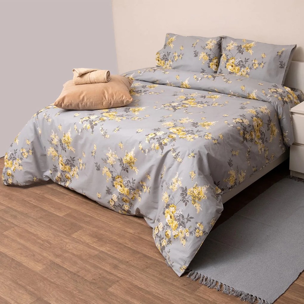 Σεντόνια Ημίδιπλα (Σετ) Viopros Basic 836 Γκρι ΧΩΡΙΣ ΛΑΣΤΙΧΟ 180x270