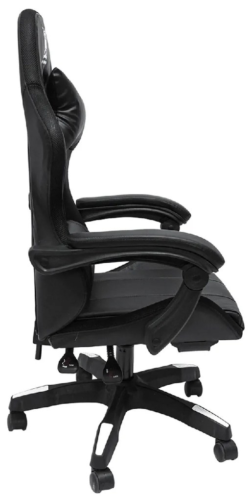 ΠΟΛΥΘΡΟΝΑ GAMING DARREN HM1203.10 ΜΑΥΡΟ-ΓΚΡΙ PVC &amp; NYLON 51x49x125Υεκ.