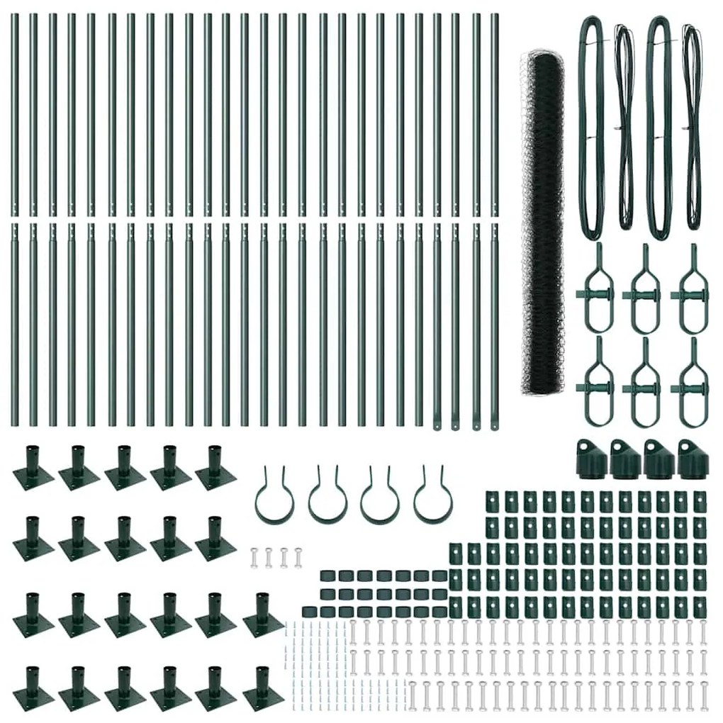 vidaXL Στύλος Περιφράξεων Πράσινο 50 x 1,4 μ (36 mm δίχτυ)