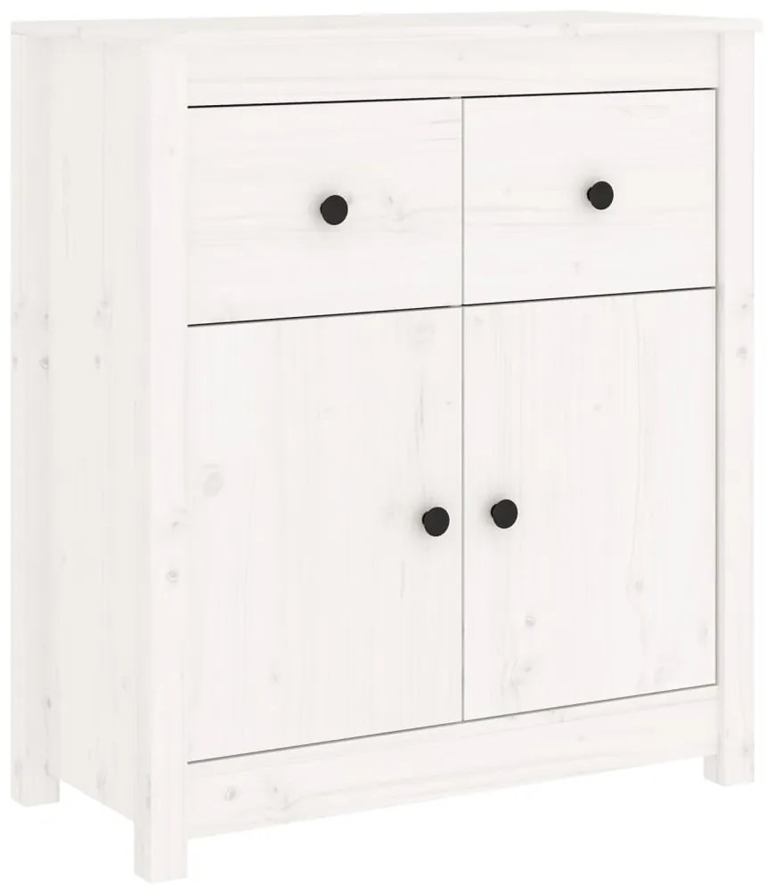 vidaXL Συρταριέρα Λευκή 70 x 35 x 80 εκ. από Μασίφ Ξύλο Πεύκου
