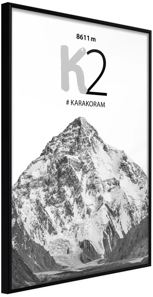 Αφίσα - Peaks of the World: K2 - 30x45 - Μαύρο - Χωρίς πασπαρτού