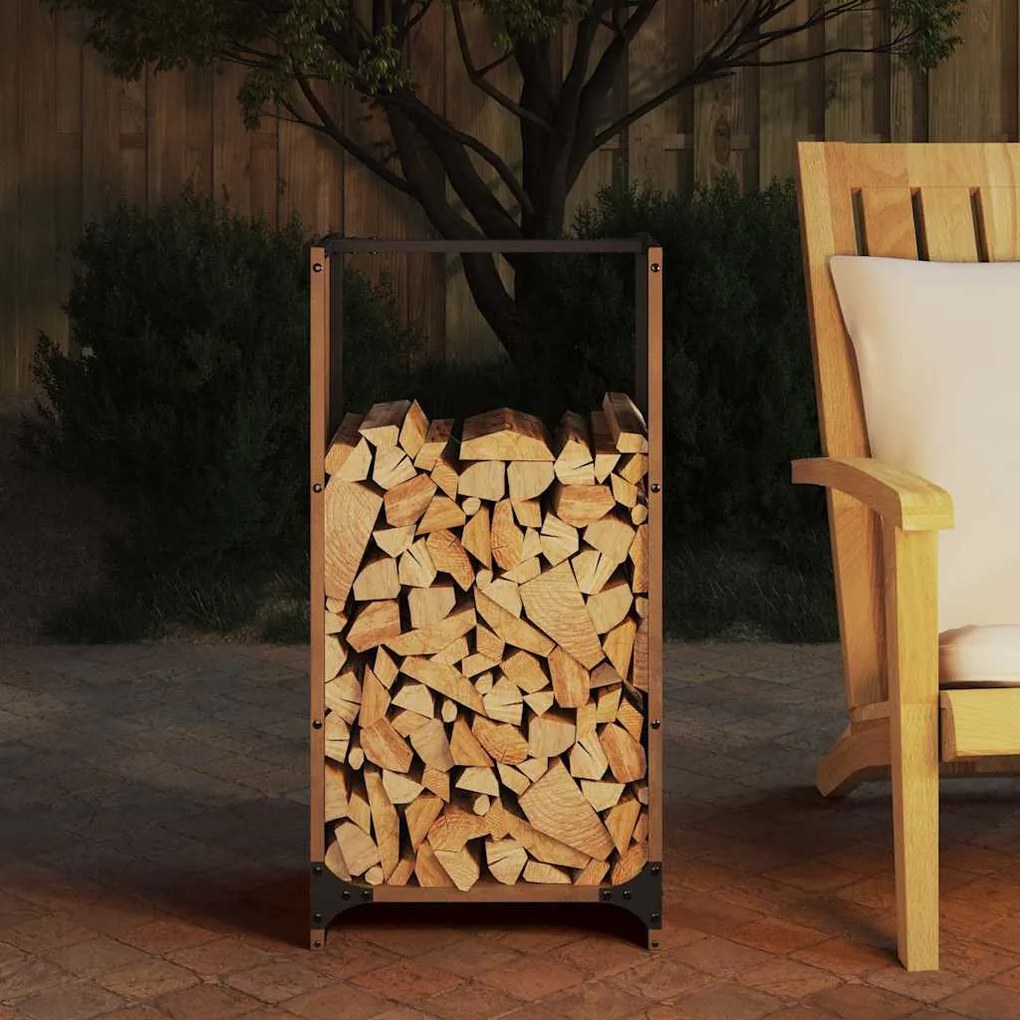 vidaXL Ράφι για καυσόξυλα 40x30x80 cm Ατσάλι σκληρυθέν στον αέρα
