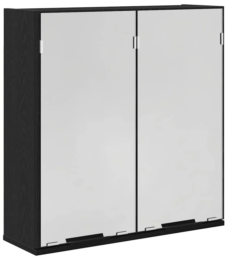 vidaXL Ντουλάπα Καθρέφτη Μαύρη Οξυά 64 x 20 x 67 εκ Επεξεργασμένο ξύλο