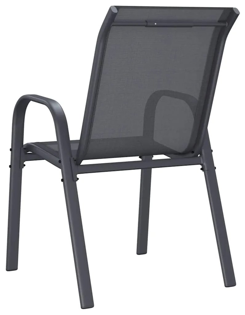 vidaXL Καρέκλες Κήπου Στοιβαζόμενες 6 τεμ. Γκρι από Ύφασμα Textilene