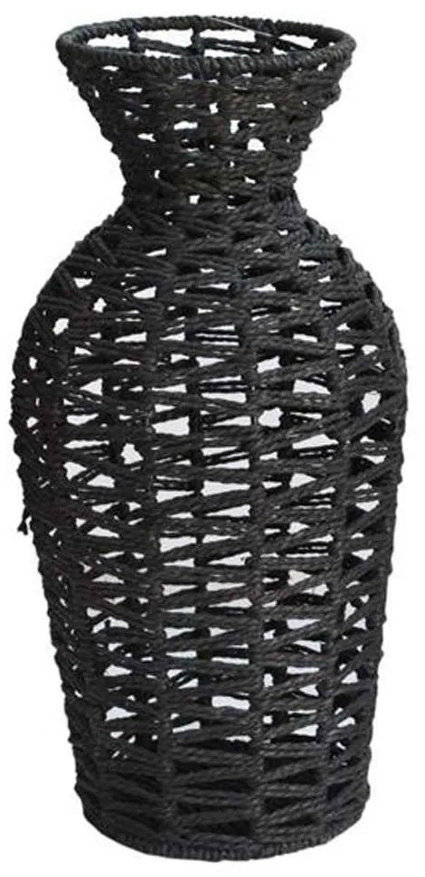 Βάζο 00.06.61353 Φ17x34cm Raffia Black Raffia