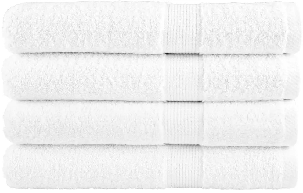 vidaXL Πετσέτες Premium SOLUND 4 Τεμ. Λευκές 100x200εκ. 600γρ/μ²
