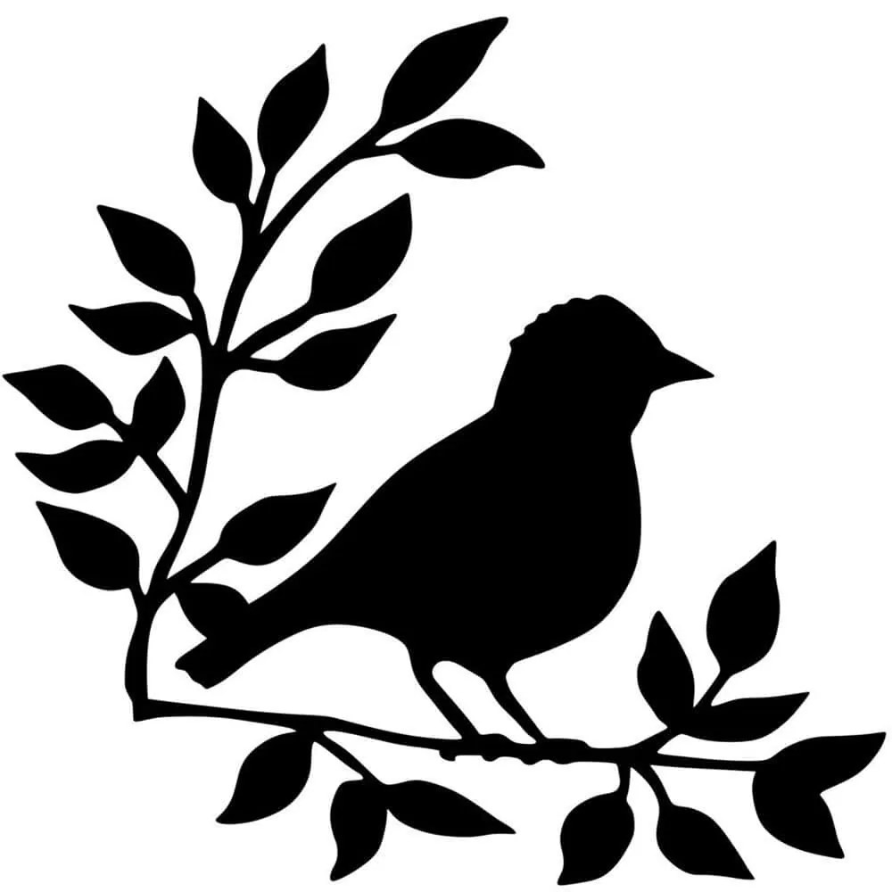 Διακοσμητικό Τοίχου Branch And Bird 891TNL3119 66x68cm Black Wallity Μέταλλο