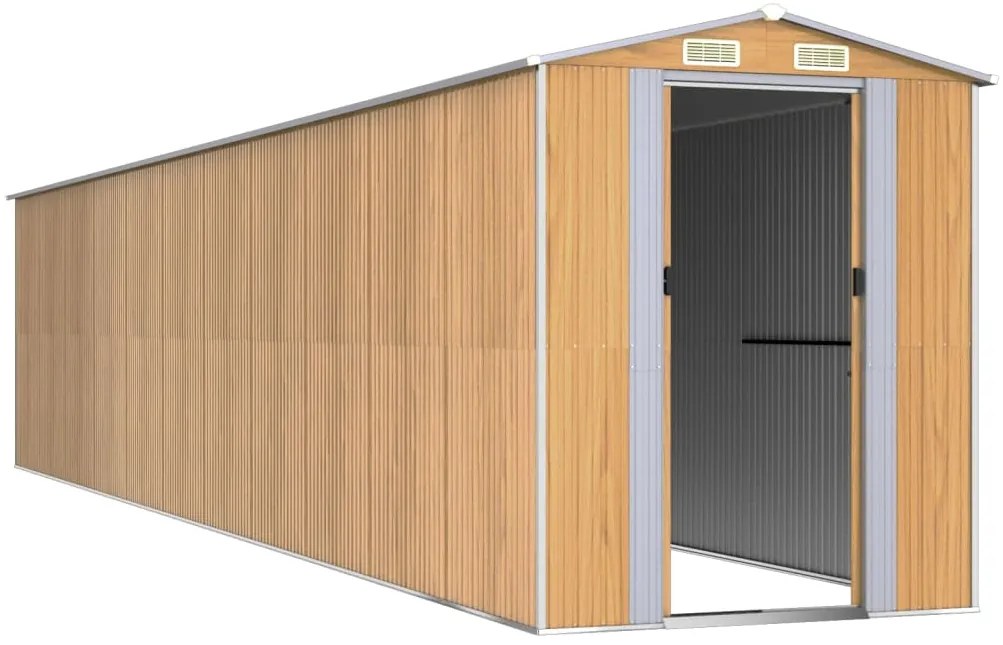 vidaXL Αποθήκη Κήπου Ανοιχτό καφέ 192x938x223 εκ. Γαλβανισμένο Ατσάλι