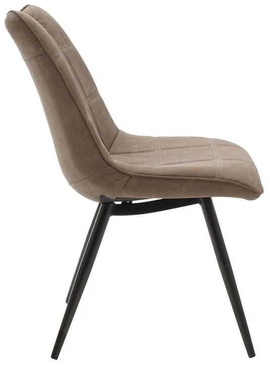 Καρέκλα Nely PU καφέ antique-μαύρο πόδι 47x61x85 εκ.