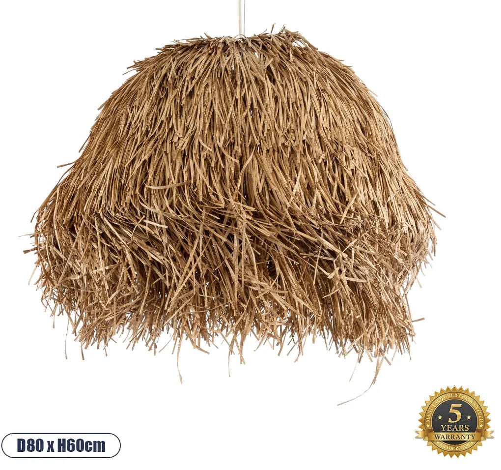 02158 GloboStar® GLOBOSTAR® GUADELOUPE 02158 Boho Κρεμαστό Φωτιστικό Οροφής με Ντουί 1 x E27 AC 220-240V IP20 - Μπεζ - Μ80 x Π80 x Υ60cm