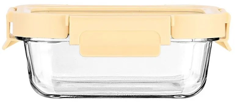 Φαγητοδοχείο Γυάλινο Click&amp;Seal 01-26448 370ml 16,3x12,3x6,2cm Ivory-Clear Estia Πλαστικό, Γυαλί