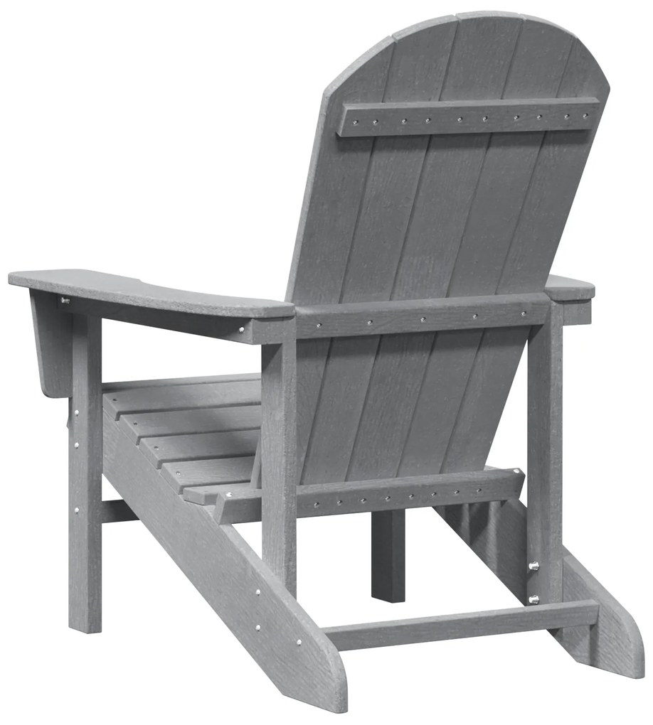 vidaXL Καρέκλα Adirondack Ανοιχτό γκρι 74x82x91 cm HDPE