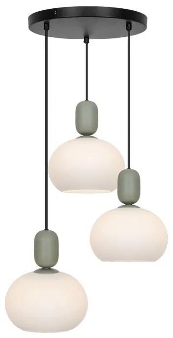 Φωτιστικό Κρεμαστό Viokef Valisia 4328400 Λευκό Ματ Λαδί (Olive green)Μαύρο Ματ