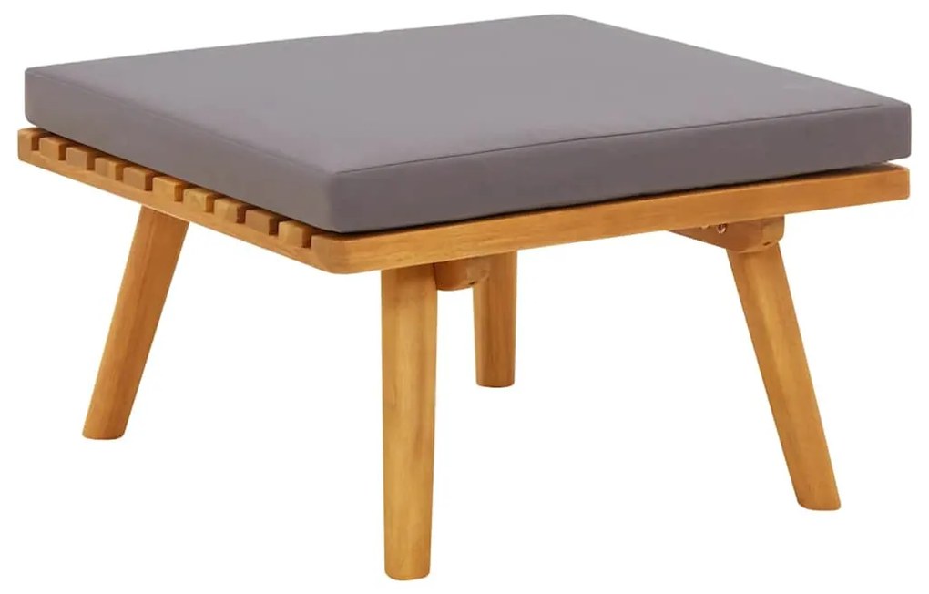 vidaXL Υποπόδιο Κήπου 60x60x29 εκ. από Μασίφ Ξύλο Ακακίας με Μαξιλάρι