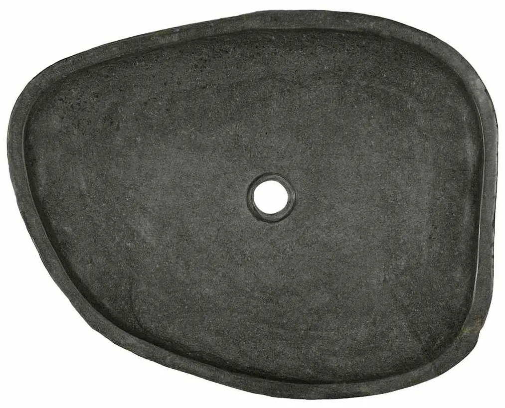 vidaXL Λεκάνη Γκρι (55-65) x (40-50) x 6 εκ. Πέτρα Ποταμού