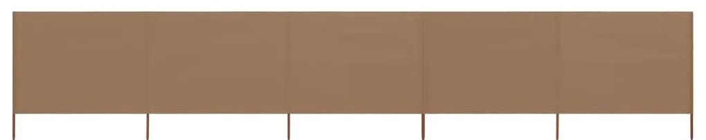 Προστατευτικό Αέρα με 5 Πάνελ Taupe 600 x 160 εκ. Υφασμάτινο - Μπεζ-Γκρι