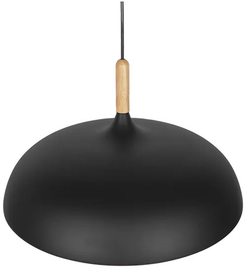 GloboStar VALLETE BLACK 01258 Μοντέρνο Κρεμαστό Φωτιστικό Οροφής Μονόφωτο 1 x E27 Μαύρο Μεταλλικό Καμπάνα Φ45 x Y27cm - 01258