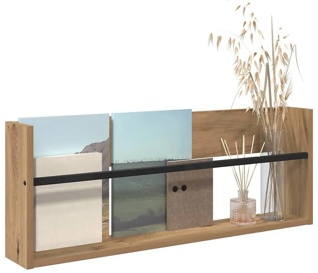 vidaXL Ράφι Περιοδικών Artisan Oak 80 x 12 x 30 εκ Επεξεργασμένο ξύλο