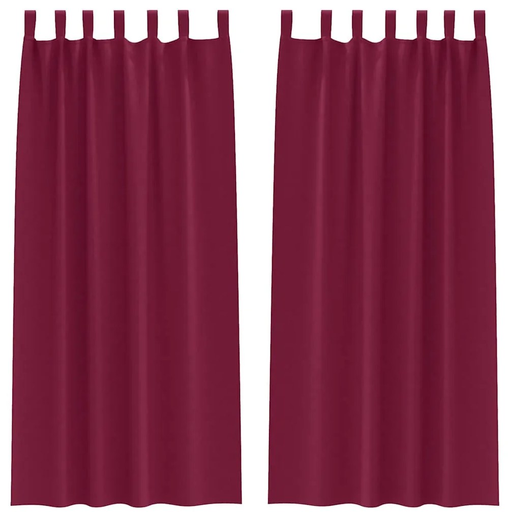vidaXL Κουρτίνες με κουρτίνες 2 pcs Κόκκινο 245x140εκ. Πολυεστέρας