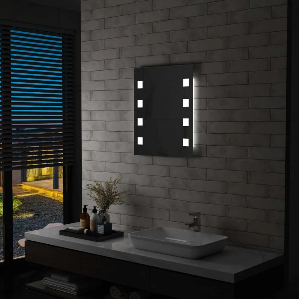 vidaXL Καθρέφτης Μπάνιου Τοίχου με LED 50 x 60 εκ.
