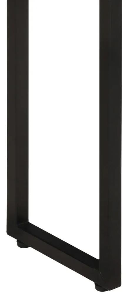 Ζαρντινιέρα 60 x 20 x 68 εκ. από Ακατέργαστο Ξύλο Μάνγκο - Μαύρο