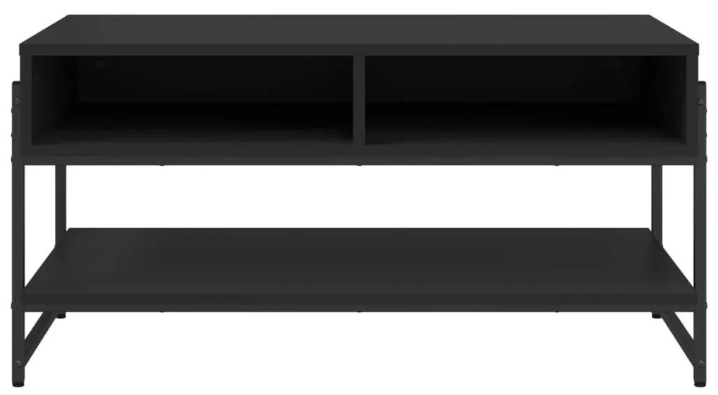 Τραπεζάκι Σαλονιού Μαύρο 90x50x45 εκ. Επεξεργασμένο Ξύλο - Μαύρο