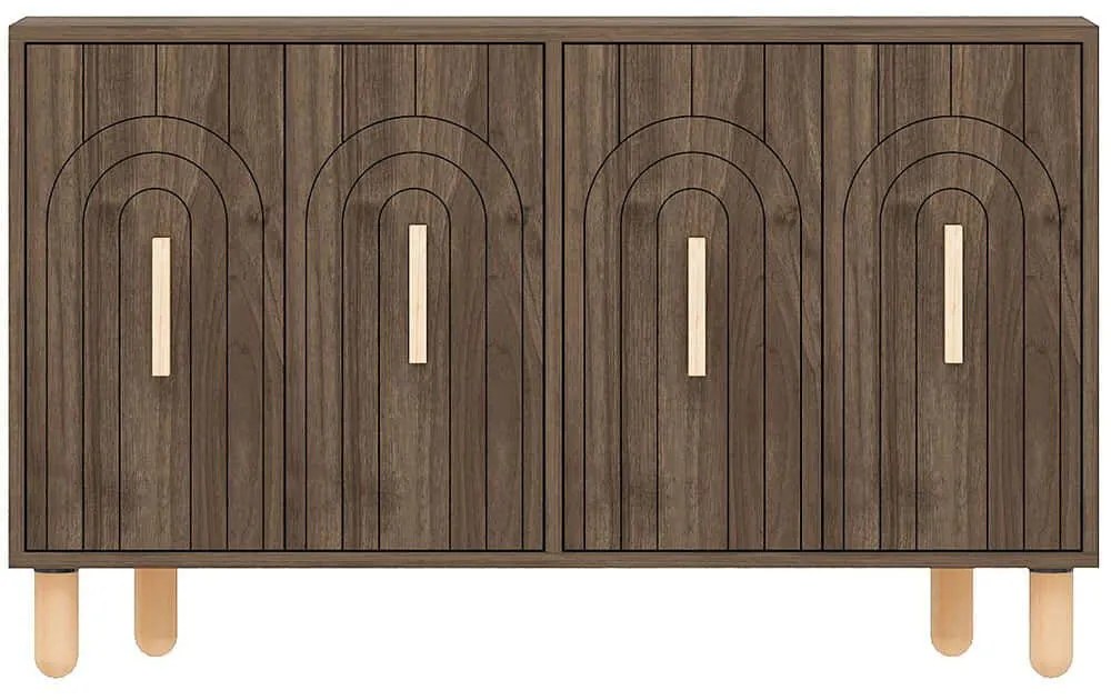 Μπουφές Tiger 327ODS1298 120x29,6x73,6cm Walnut-Oak Μοριοσανίδα, Μελαμίνη