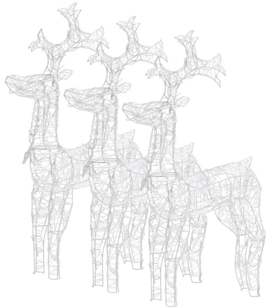vidaXL Χριστουγ. Διακοσμητικά Τάρανδοι 3 τεμ. 60x16x100 εκ. Ακρυλικό