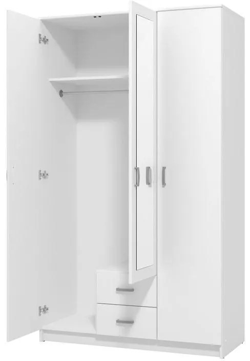 Ντουλάπα Hana 3K2FO Λευκό 120x52x205 εκ. 120x52x205 εκ.