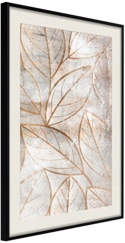 Αφίσα - Copper Leaves - 20x30 - Μαύρο - Με πασπαρτού