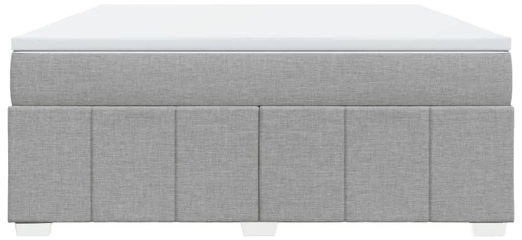 Κρεβάτι Boxspring με Στρώμα Ανοιχτό Γκρι 180x200 εκ. Υφασμάτινο - Γκρι