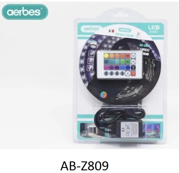 Ταινία LED με τηλεχειριστήριο RGB 2*2m AB-Z809 AERBES Aerbes