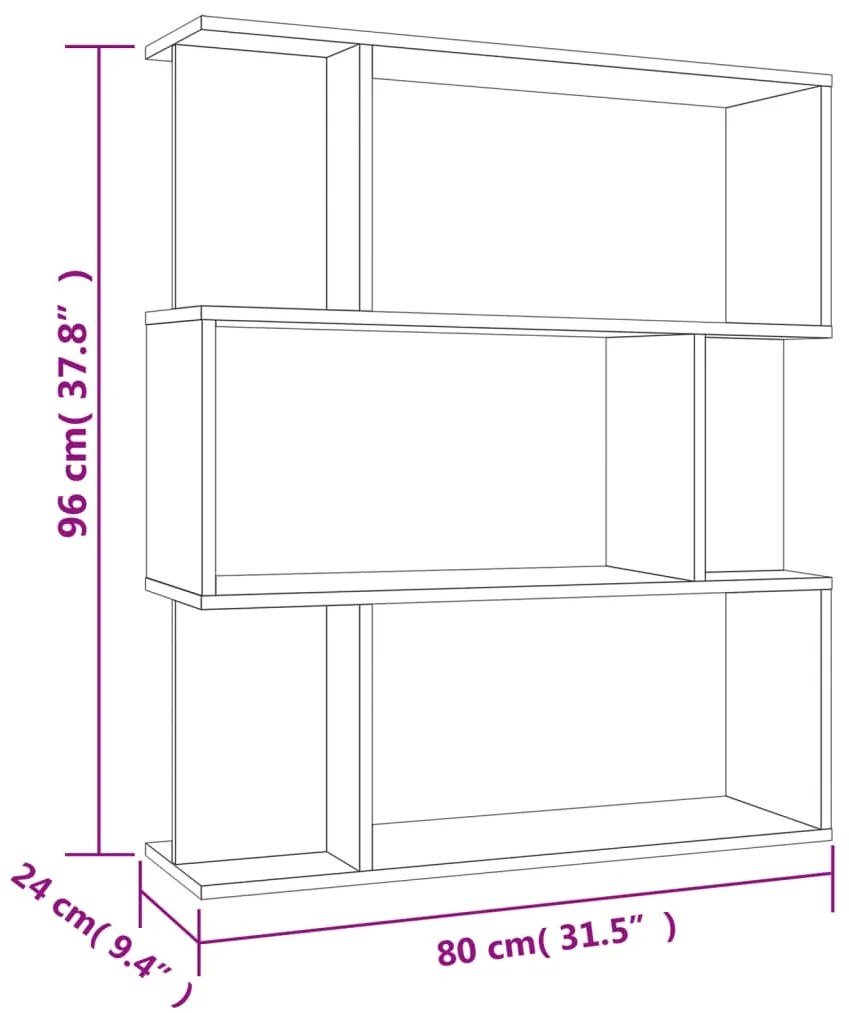 ΒΙΒΛΙΟΘΗΚΗ/ΔΙΑΧΩΡΙΣΤΙΚΟ SONOMA ΔΡΥΣ 80X24X96 ΕΚ. ΜΟΡΙΟΣΑΝΙΔΑ 800084