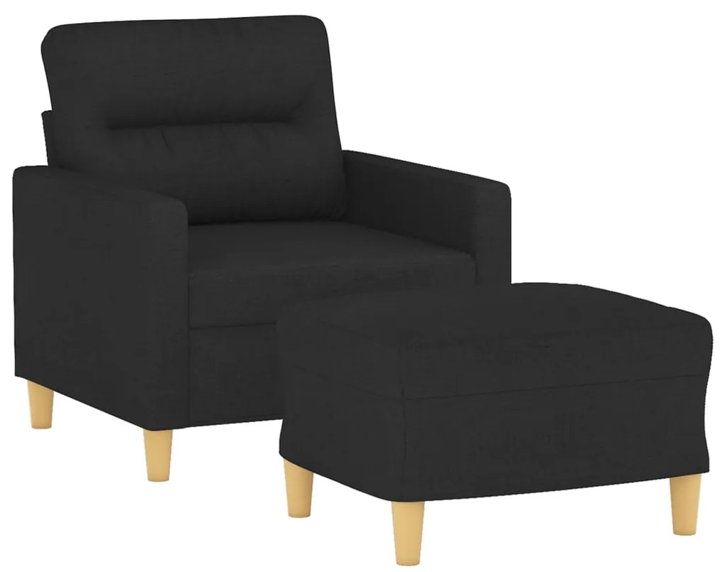 vidaXL Πολυθρόνα Μαύρη 60 εκ. Υφασμάτινη με Υποπόδιο