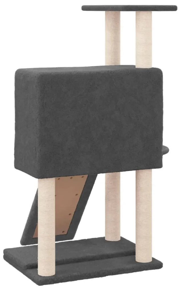 vidaXL Γατόδεντρο Σκούρο Γκρι 96 εκ. με Στύλους Ξυσίματος από Σιζάλ