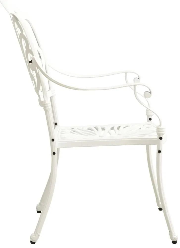 Καρέκλες Κήπου 2 τεμ. Λευκές από Χυτό Αλουμίνιο - Λευκό