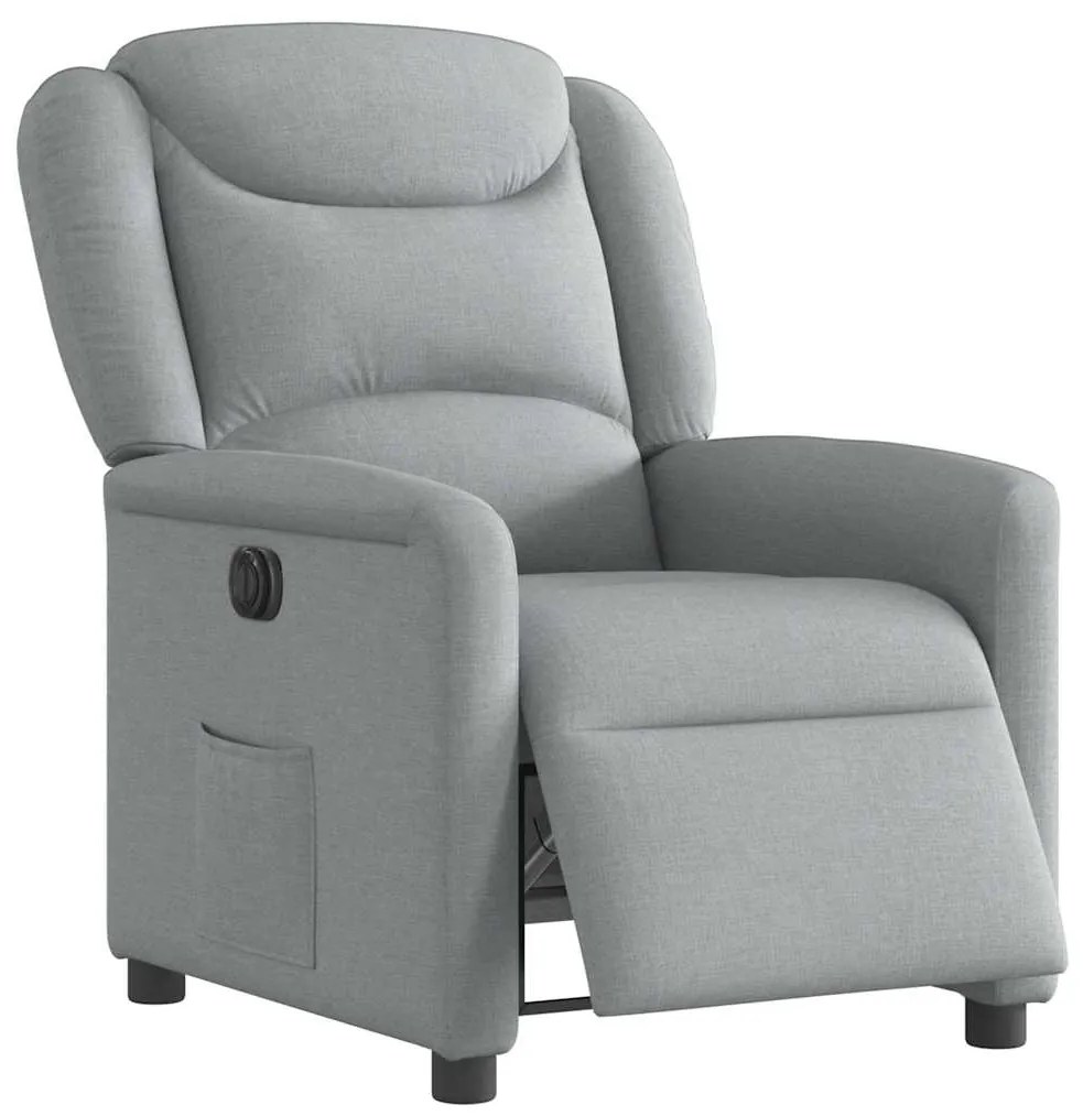 vidaXL Πολυθρόνα Ανακλινόμενη Ηλεκτρική Ανοιχτό Γκρι Υφασμάτινη