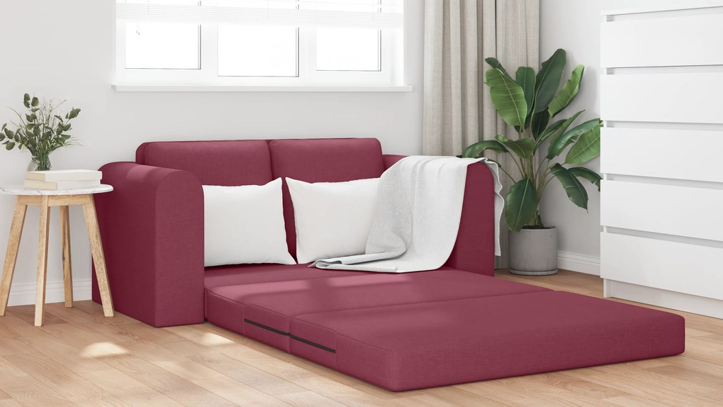 vidaXL Διθέσιος Καναπές 2-σε-1 Μπορντό 148x71x83 cm Ύφασμα