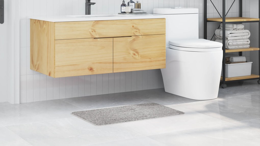 vidaXL Πατάκι Μπάνιου Ορθογώνιο Γκρι 50x80 εκ. Πολυπροπυλένιο Αντιολισθητικό